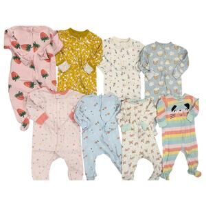 Lot of Girls One-Piece Sleepers 6-9M - Gerber, Old Navy (1478)